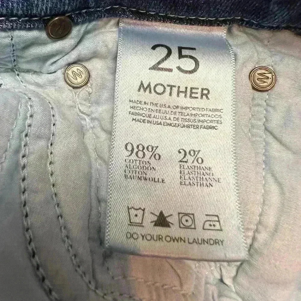 Mother High-Waist Looker Skinny Jeans in Flowers From The Storm Wash Size: 25 - Picture 9 of 9